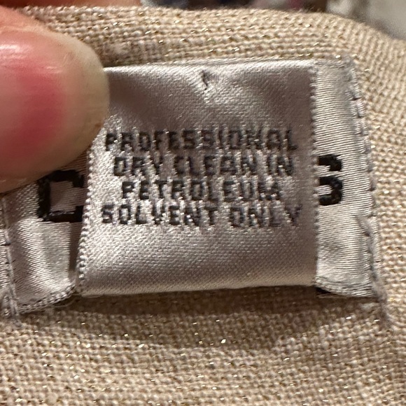 Chicos Crean W Gold Shimmer & Jewel Embellished Linen Long Sleeve Hook E… - Picture 8 of 11